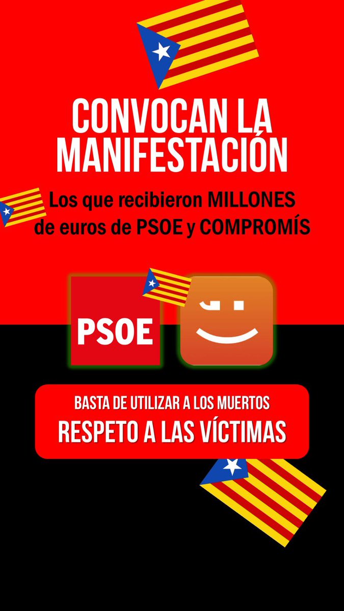 Condeno el uso político y partidista de las víctimas. Es momento de respeto y memoria, no de aprovecharse de la tragedia para fines interesados. 

El PSOE y Compromís deberían estar respetando el dolor de todos los valencianos y cesar estas acciones.
