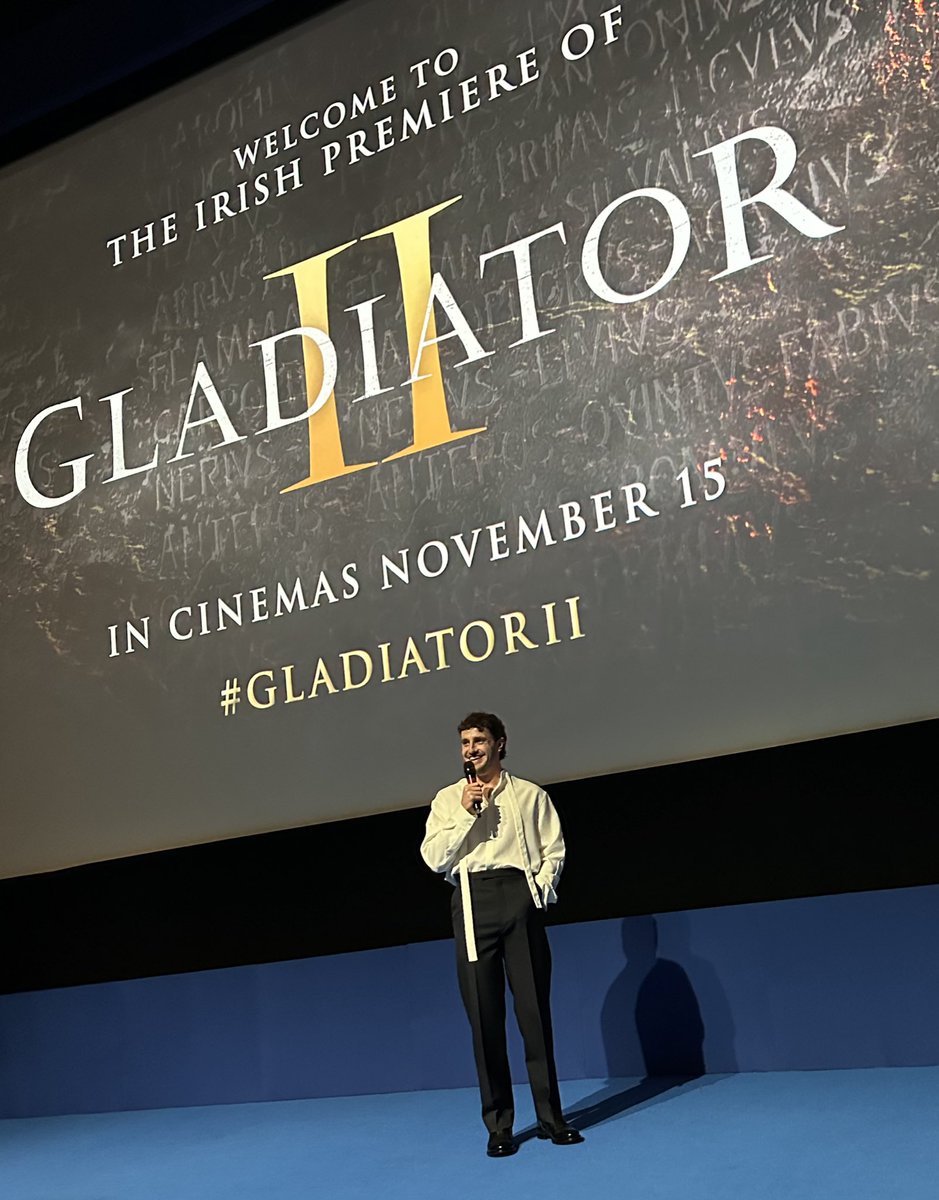 tadhgfleming_'s tweet image. ‘Tis far from Kerry 🤣….but we hit the red carpet last night for the Irish premiere of Gladiator 2 😍
Massive thank you to @ParamountIRL for the invite 💚
A fantastic movie 👏🏻 ….& great to support our own Paul Mescal ☘️
#GladiatorII #HonPaul #Gladiator2 #Invite