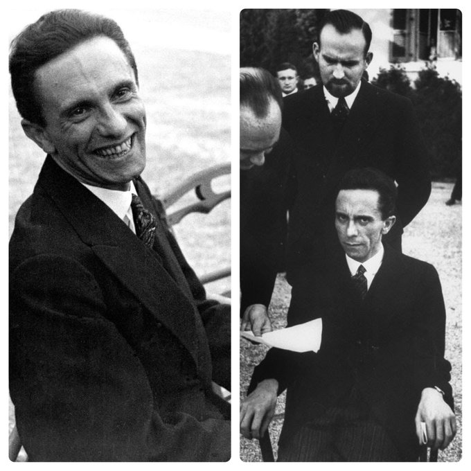 itswpceo's tweet photo. The Nazi Minister of Propaganda, Joseph Goebbels, before and after discovering that a photographer was Jewish https://t.co/rmQzXcrWGQ
