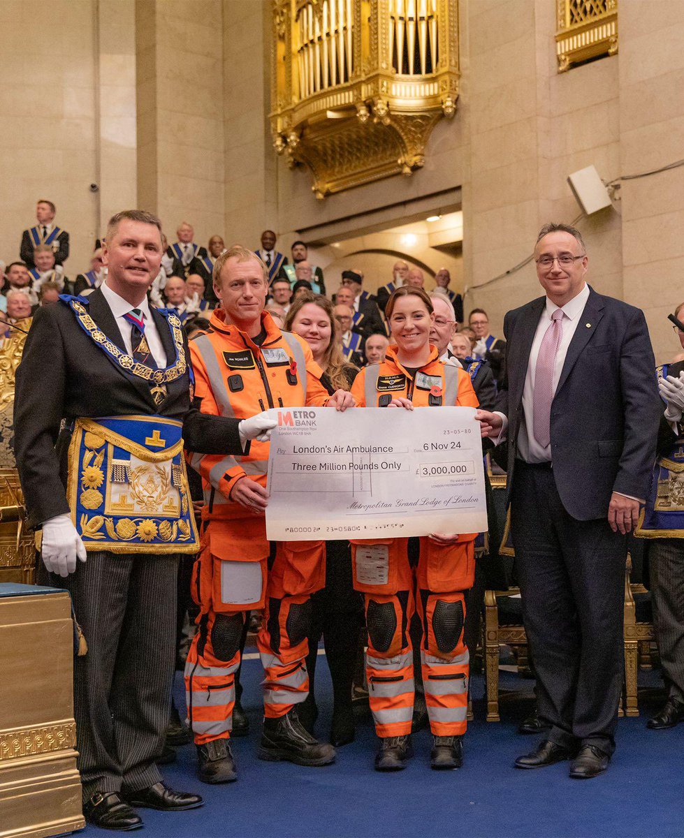 Eastkent Provincial (@eastkentprov) on Twitter photo The Province of East Kent is incredibly proud to hear what <a href="/LondonMasons/">London Masons</a> have achieved!
They have recently given a cheque for £3,000,000.00 to the <a href="/LondonAirAmb/">London Air Ambulance</a> Charity.
What an amazing achievement! Watch this emotional video below! 🚁💙
youtu.be/LQbiYW9eEiQ
#charity The Province of East Kent is incredibly proud to hear what <a href="/LondonMasons/">London Masons</a> have achieved!
They have recently given a cheque for £3,000,000.00 to the <a href="/LondonAirAmb/">London Air Ambulance</a> Charity.
What an amazing achievement! Watch this emotional video below! 🚁💙
youtu.be/LQbiYW9eEiQ
#charity