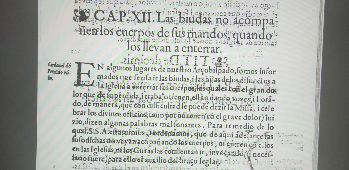 laura_tinajero's tweet photo. Pues sí, tras Trento se prohíbe a las viudas y mujeres de la familia ir a enterrar a sus muertos porque molestan. Sínodo de 1604, Niño de Guevara. https://t.co/Bf55ax1k0b