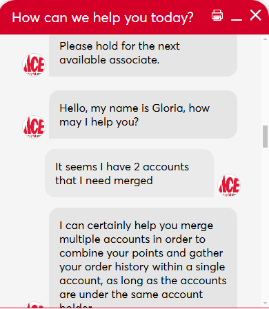 1HWG_'s tweet photo. Hey @AceHardware I just had the most pleasant and helpful chat experience with Gloria. She deserves a raise or a promotion STAT! She was very friendly, professional, knowledgeable, and understood exactly what I needed and handled my issue in quick fashion without any runaround. https://t.co/OtxlpILfsf