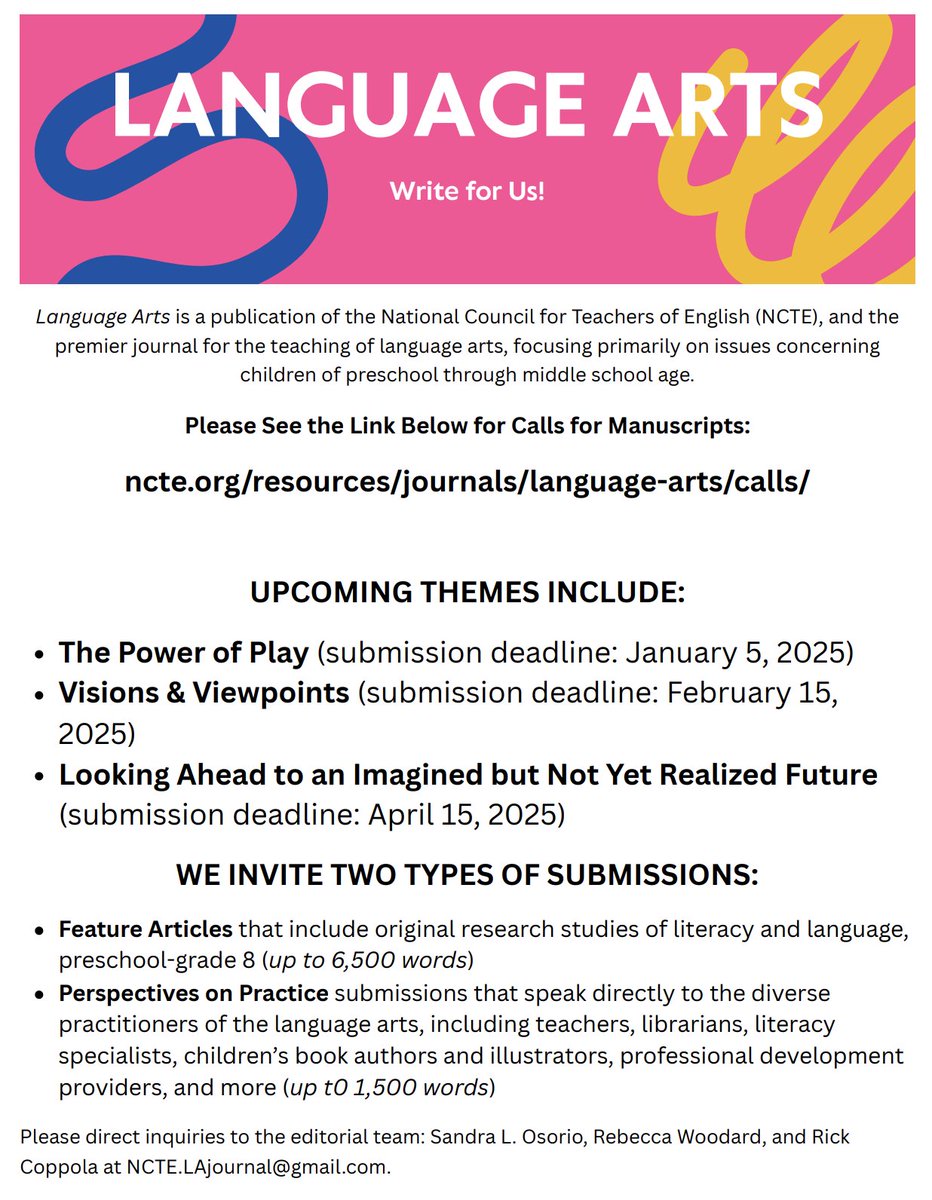Write for us! #NCTE
