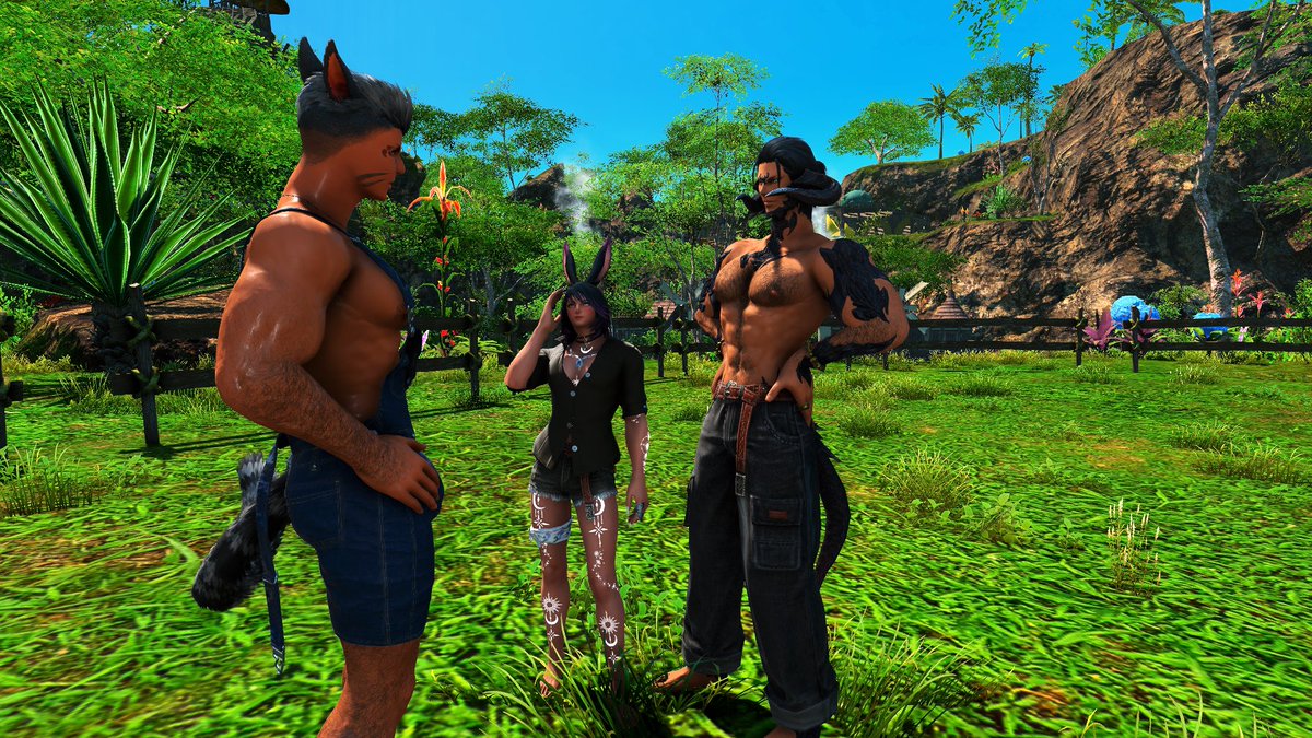 SaroDarkwind's tweet photo. “Thanks for coming to help with my wife’s island, I think we might have the perfect reward”

@verraisejames and I met up with @amir_nunh handsome man. After helping with my island all day, James came up with the best reward… (1/3) https://t.co/dSJmfxutNF