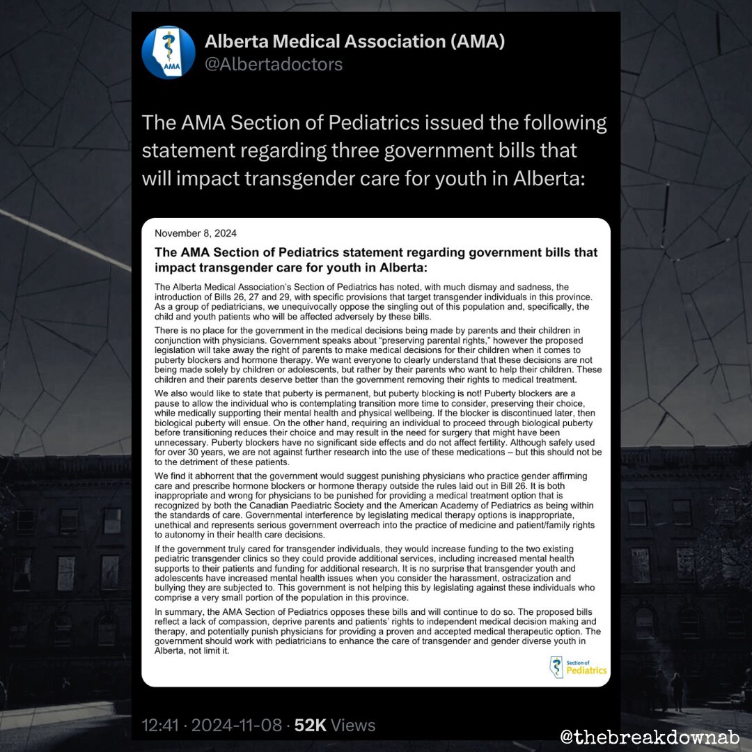 TheBreakdownAB's tweet photo. Just a reminder…

The AMA has had to issue 2 statements in two weeks corrected the Alberta Government.

So that’s a fun part of our current reality…

#abpoli #ableg #cdnpoli https://t.co/W75srhfD9I