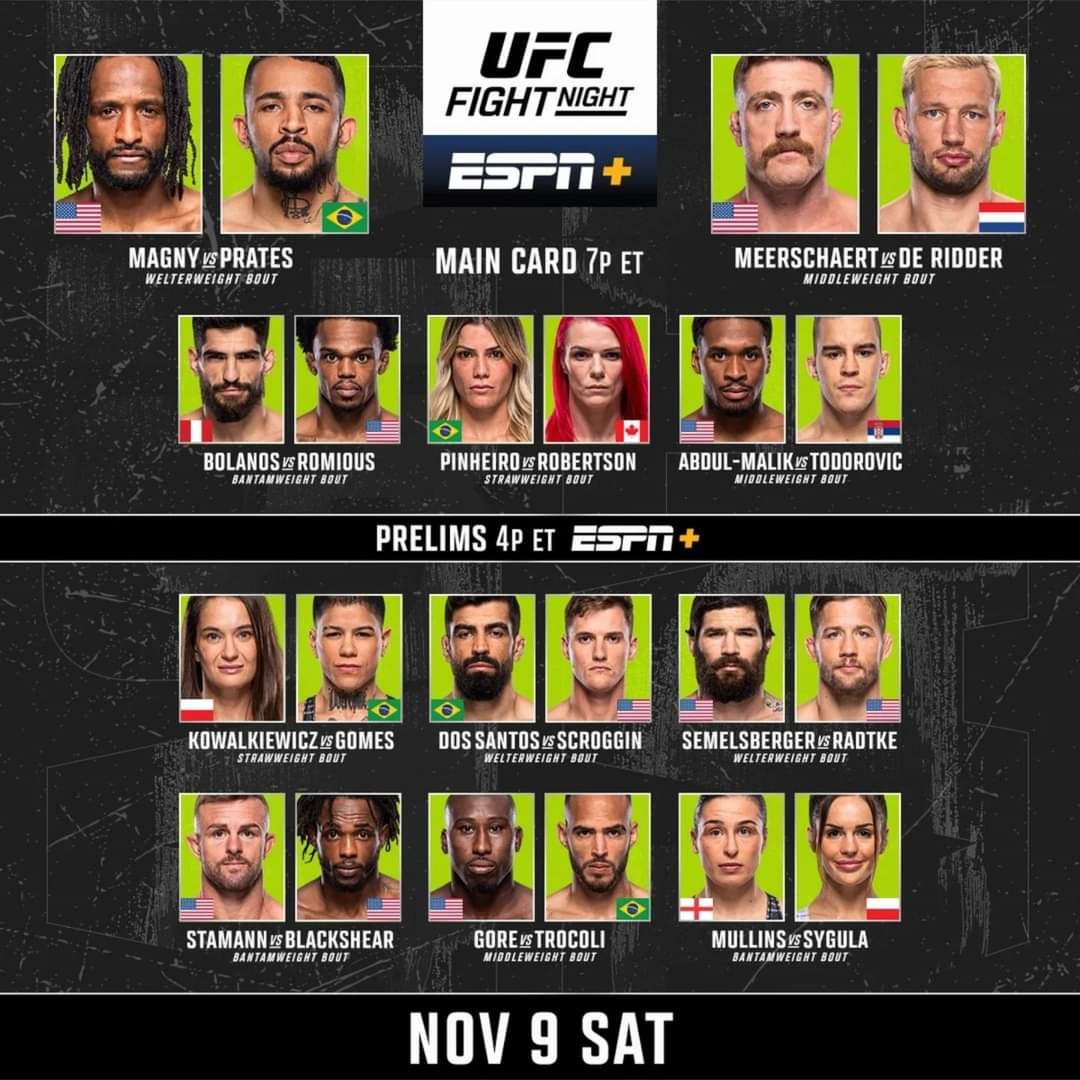 MMASPORTX's tweet photo. Pełna karta walk UFC! Dziś wszyscy kibicujemy naszym 🇵🇱 Karolina Kowalkiewicz i Klaudia Syguła po zwycięstwa‼️
#ufc #ufcfightnight #mma #mmapolska #mmakobiet #sport #walki https://t.co/8X6DAHK21S