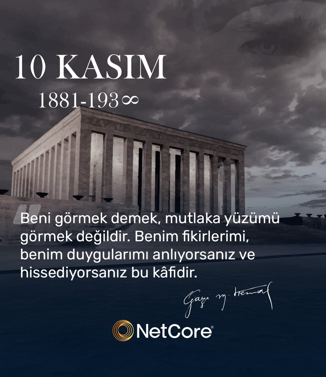 NetcoreB's tweet image. Aramızdan ayrılışının 86. yılında Atamızı anarken, bize bıraktığı mirasa olan bağlılığımızı bir kez daha kalbimizde hissediyoruz. Saygı ve özlemle…