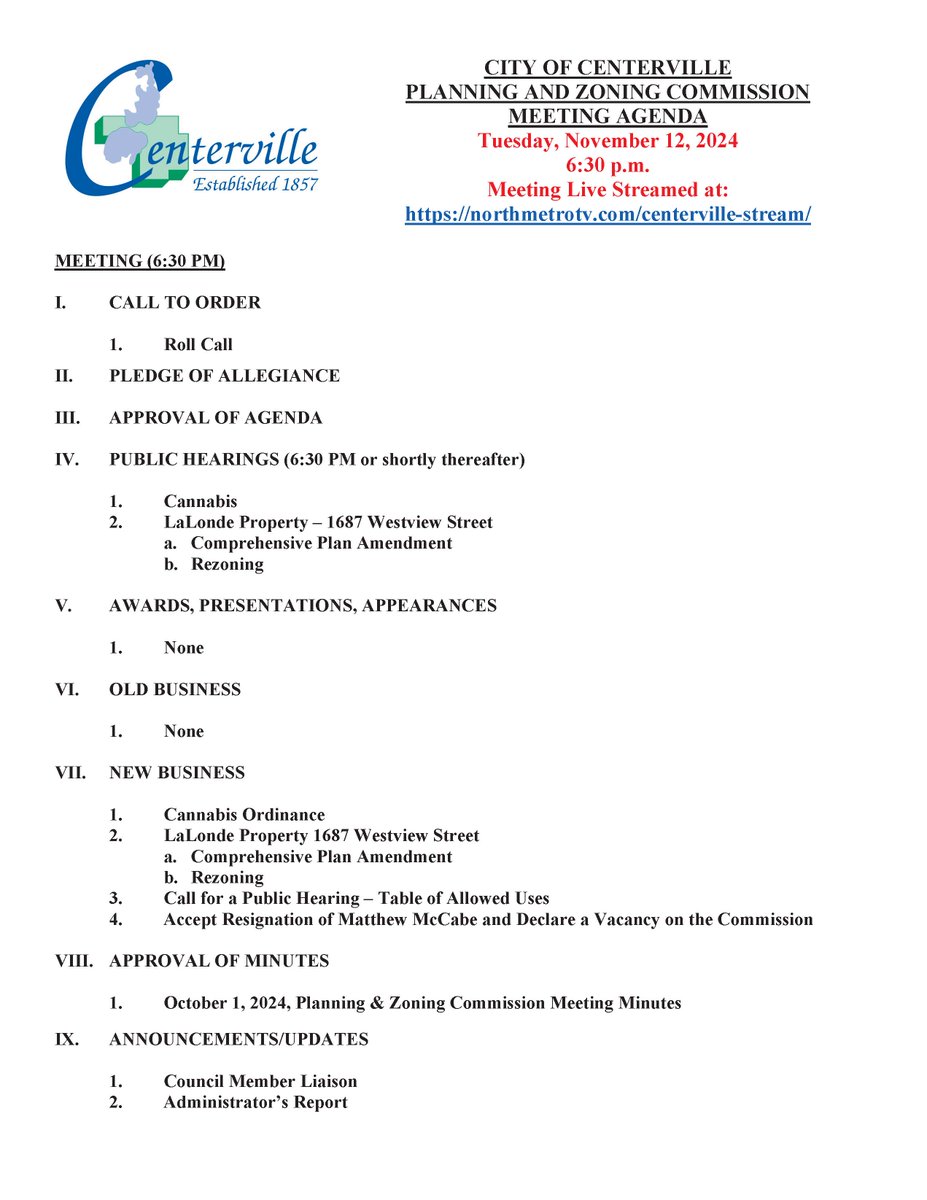 City of Centerville tweet media