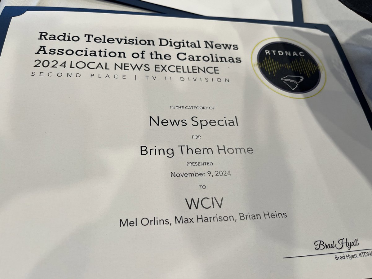 Congrats <a href="/Mel_Orlins/">Mel Orlins</a> <a href="/MKHPHOTOG/">Max Harrison</a> and <a href="/CharlestonBrian/">Brian</a> for placing 2nd in the <a href="/rtdnac/">RTDNAC</a> awards for News Special - Bring Them Home!