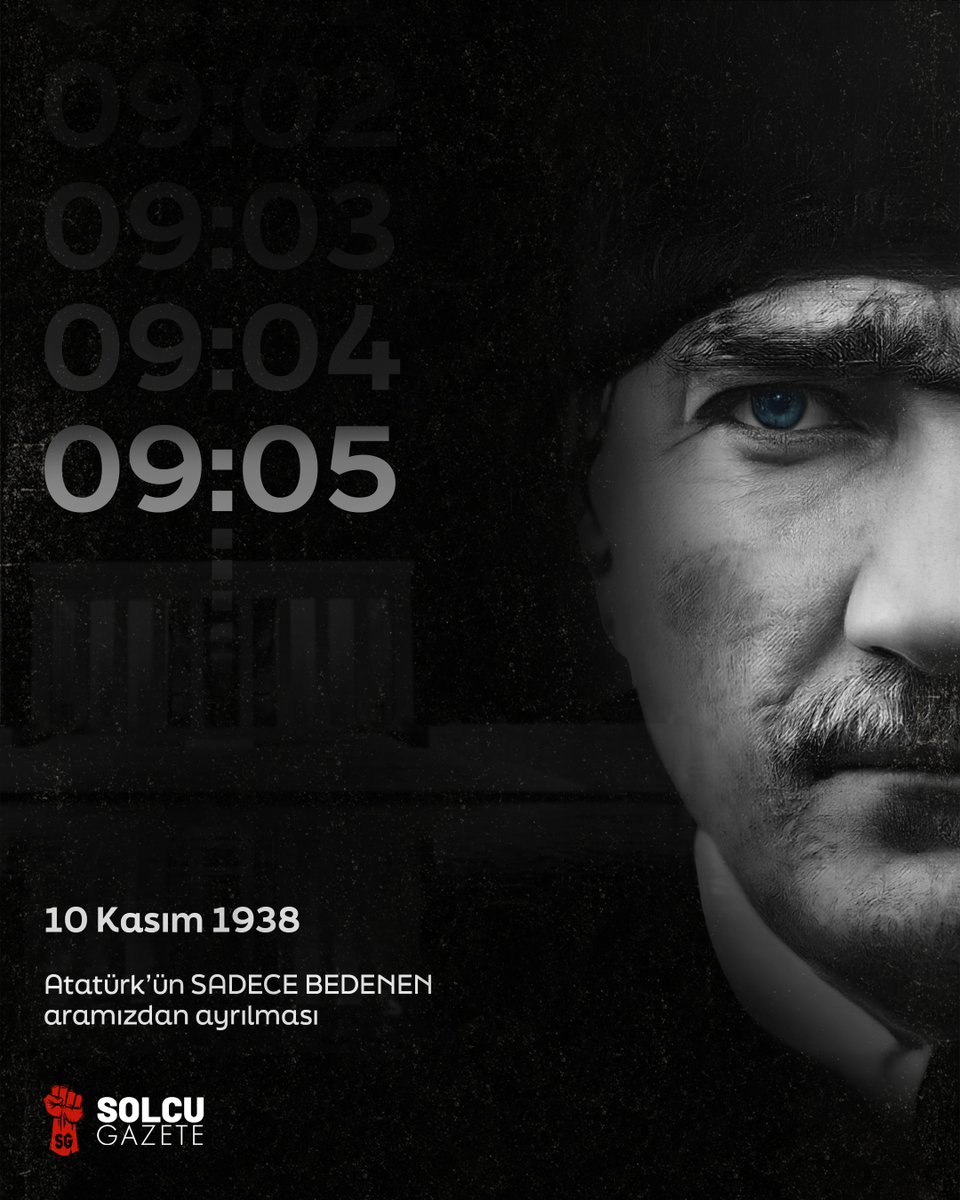 solcugazeteX's tweet photo. “Büyük ölülere matem gerekmez, fikirlerine bağlılık gerekir.”

#10Kasım https://t.co/gEzQv2JNVU