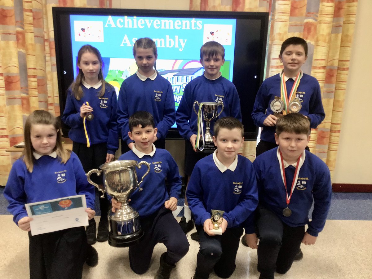 OLPSTullysaran's tweet photo. 🏆 Achievements Assembly 🏆
On Friday 8th November we celebrated our pupils and staff achievements outside of school with our Achievements Assembly. Certificates , Medals 🎖️, Cups 🏆 &amp; All Star Awards were on display!! 
#LearningthroughFriendship https://t.co/Yw5UviPkv1