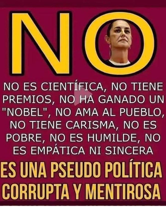 PaulinaAcevedoK's tweet photo. Algún Adjetivo más para la Corrupta y Mentirosa Claudia Sheinbaum?

#ClaudiaPresidentaEspuria https://t.co/JFiW5zQoJ4