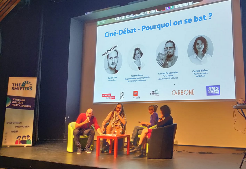 Les Shifters Lyon (@lesshifterslyon) on Twitter photo Après la diffusion du film "Pourquoi on se bat" de <a href="/CamilleEtienne_/">CamilleEtienne</a>, on démarre la dernière table ronde de la journée sur le thème... "Pourquoi on se bat?" 💪
Avec <a href="/AgatheGerme/">Agathe Germe</a> (@ecosyndicat), Charles de Lacombe (Action Justice Climat) et Camille Theron (<a href="/Les_shifters/">Les Shifters</a>)
#Lyon2050 Après la diffusion du film "Pourquoi on se bat" de <a href="/CamilleEtienne_/">CamilleEtienne</a>, on démarre la dernière table ronde de la journée sur le thème... "Pourquoi on se bat?" 💪
Avec <a href="/AgatheGerme/">Agathe Germe</a> (@ecosyndicat), Charles de Lacombe (Action Justice Climat) et Camille Theron (<a href="/Les_shifters/">Les Shifters</a>)
#Lyon2050