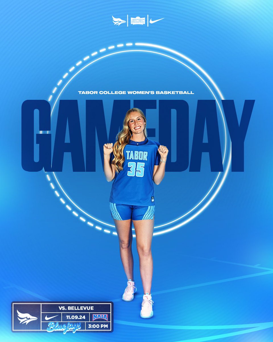 𝘿𝘼𝙔 ✌️

🆚 | Bellevue University 
⏰ | 3:00 p.m. 
📍 | Hillsboro, Kan. 
🏟️ | Tabor College Gymnasium
🖥️ | kcacnetwork.com/tabor/