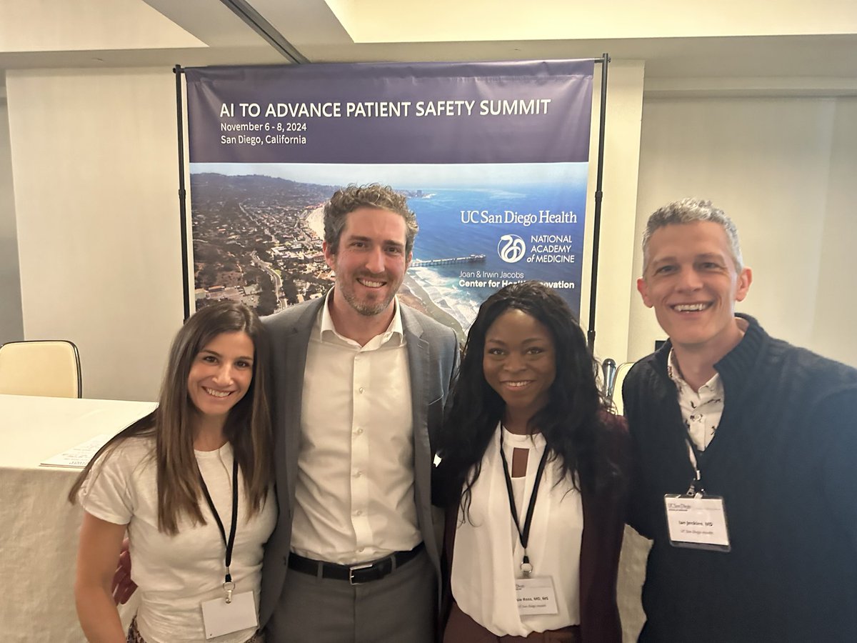 Elsie Ross (@tyingwithpolish) on Twitter photo Worlds collide in the best way: AI for Patient Safety Summit, inspiring talk on patient advocacy by <a href="/DGlaucomflecken/">Dr. Glaucomflecken</a>, and a few members of the UCSD Health Leadership Academy class of โ24. Grateful for this amazing experience!
<a href="/InnovationUCSDH/">Jacobs Center for Health Innovation @ UC San Diego</a> <a href="/UCSDHealth/">UC San Diego Health</a> <a href="/theNAMedicine/">National Academy of Medicine</a> Worlds collide in the best way: AI for Patient Safety Summit, inspiring talk on patient advocacy by <a href="/DGlaucomflecken/">Dr. Glaucomflecken</a>, and a few members of the UCSD Health Leadership Academy class of โ24. Grateful for this amazing experience!
<a href="/InnovationUCSDH/">Jacobs Center for Health Innovation @ UC San Diego</a> <a href="/UCSDHealth/">UC San Diego Health</a> <a href="/theNAMedicine/">National Academy of Medicine</a>