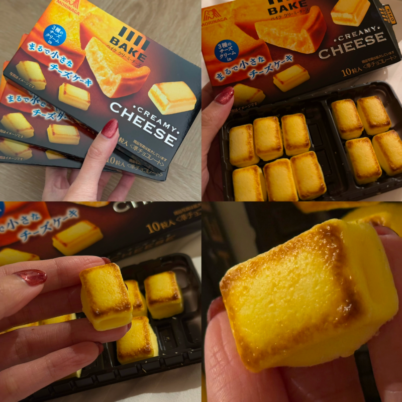 PPIMMYY's tweet photo. Bake creamy cheese อร่อยมากก ใครไปญี่ปุ่น ต้องลองน้า แช่ตู้เย็นก็อร่อย หอมหวานมัน กรอบๆนุ่มๆ ดีมากกก🧀🧀🧀 มีกามองแบชีส ครีมชีส และ มาคาโปเน่ชีส !! ดีมาก