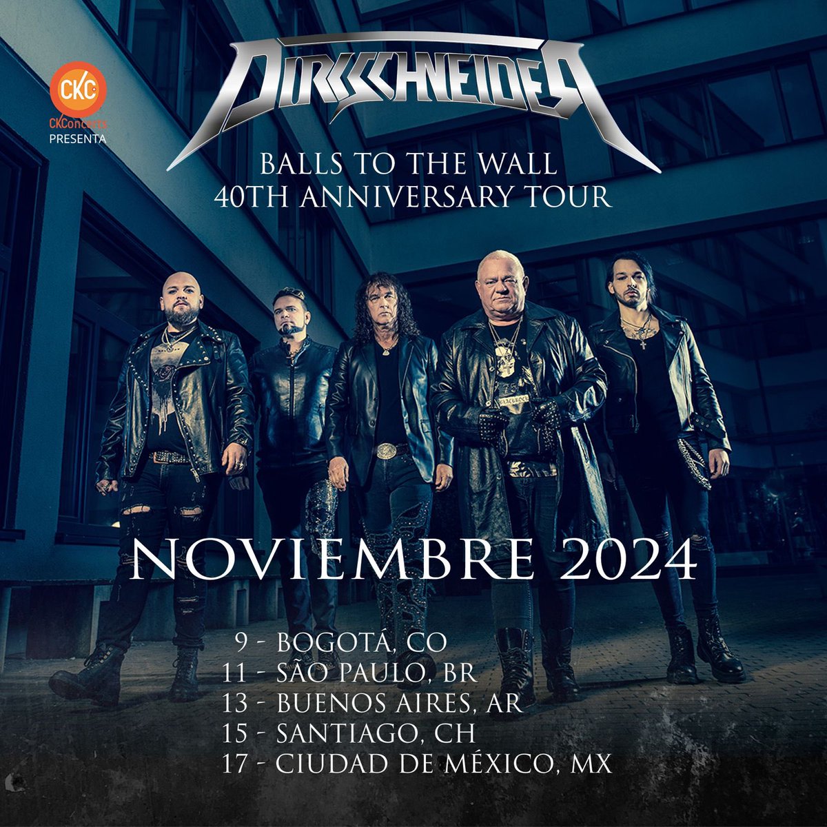 🎸 DIRKSCHNEIDER suma a Colombia 🇨🇴 a su gira BALLS TO THE WALL 40TH ANNIVERSARY TOUR.

🎟️ Adquiere tus entradas ahora en: ckconcerts.com