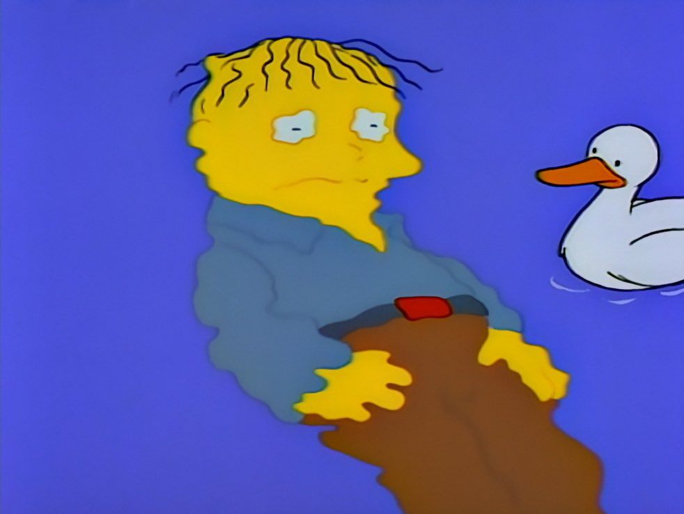 Ralph swimming in a river