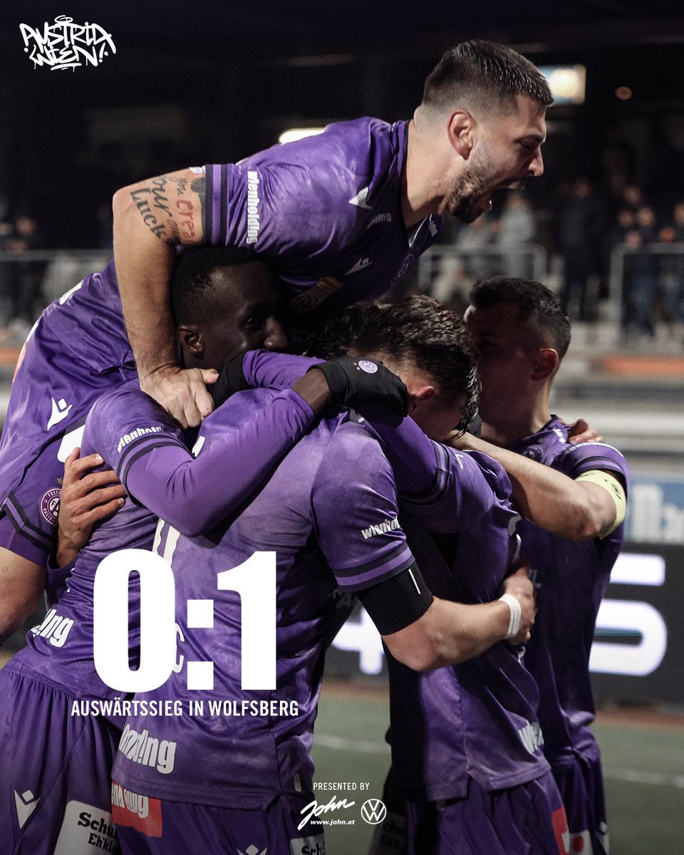 YESSS! Wir gewinnen durch das Goldtor von Maurice Malone nach Fitz-Assist beim WAC. Hartes Stück Arbeit und tut richtig gut. Danke für euren Support, Veilchen! 💜 #faklive