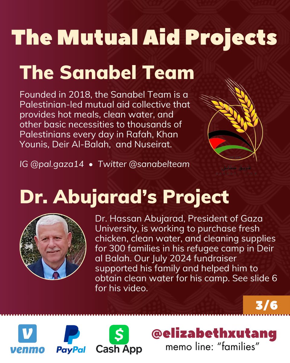 Learn more about the 100+ families (bit.ly/100fams) and the 2 mutual aid projects in Gaza lead by <a href="/SanabelTeam/">The Sanabel Team | Pal.Gaza14 🇵🇸</a> &amp; Dr. Hassan Abujarad (President of Gaza Univ)!