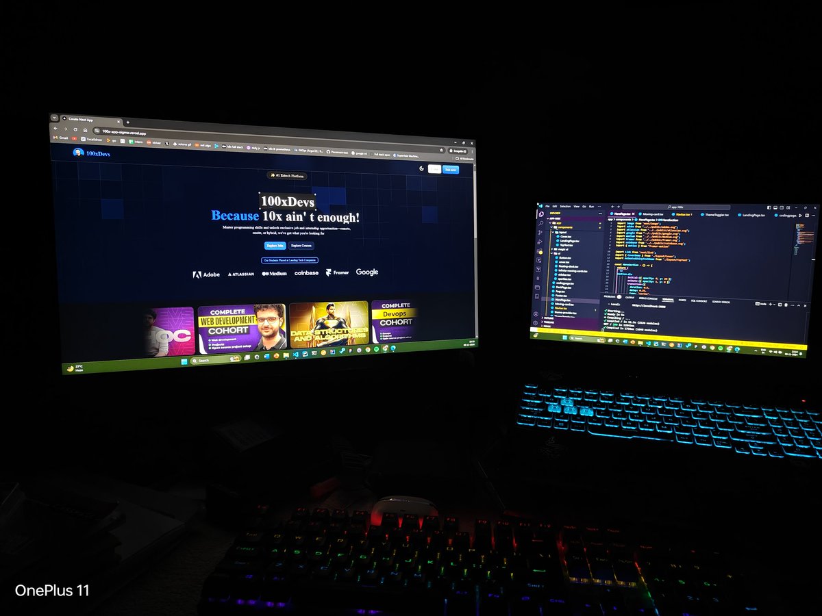 Arnab_devops's tweet image. Wrapped up coding the entire frontend of app.100xdevs using Next js, Shadcn, Framer Motion and Aceternity ui.
Deployed link : 100x-app-sigma.vercel.app
GitHub: github.com/Arnab7456/100x…
Hope you guys like it 😄.
@100xDevs @kirat_tw
#100xDevs #nextjs