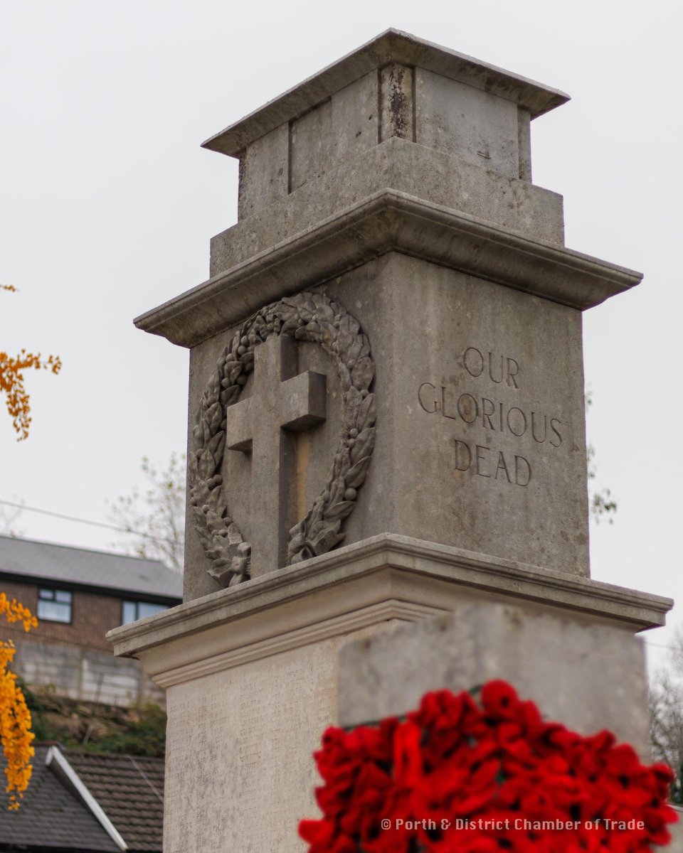 PorthChamber's tweet photo. Some more photos of the War Memorial, beautifully dressed up and ready for tomorrow's service. A big thank you to the Porth WI for creating the stunning poppy nets. We already have some tributes laid, paying respects in advance.

Join us for the service Sunday, 10th at 10:30 am https://t.co/3iTL995CoD