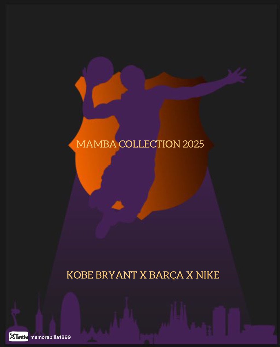 Barcelona will launch with 𝗞𝗼𝗯𝗲 𝗕𝗿𝘆𝗮𝗻𝘁
branded away kit 25/26 and full collection exclusively named as 𝗠𝗮𝗺𝗯𝗮 𝗖𝗼𝗹𝗹𝗲𝗰𝘁𝗶𝗼𝗻
for the next season 𝟮𝟬𝟮𝟱/𝟮𝟲. 

The Kobe Bryant logo will be on the 𝘁𝗵𝗲 𝗮𝘄𝗮𝘆 𝗸𝗶𝘁, shorts, training collection,