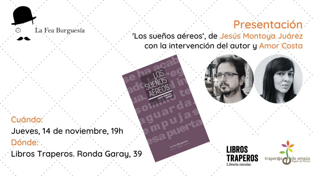 Os espero este jueves, 14 de noviembre, en la presentación de este poemario. Un libro muy especial para mí. Será en <a href="/librostraperos/">Libros Traperos</a>. <a href="/LaFeaBurguesia/">La Fea Burguesía Ed </a>. Os agradezco la difusión.