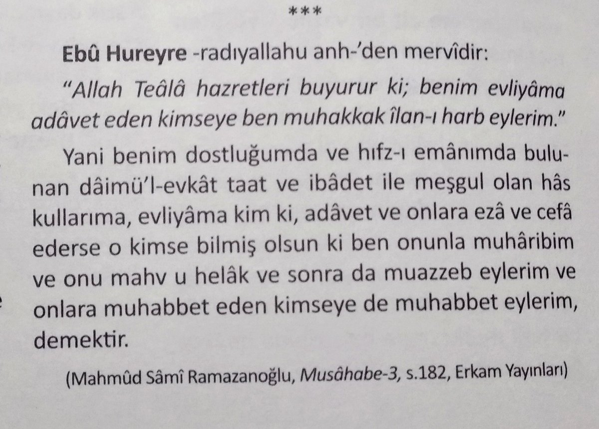 Allah'ın evliyasına adâvet eden..