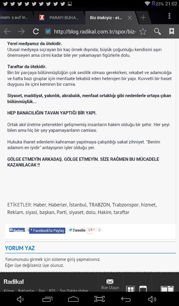 Trabzon'da büyümedim. Trabzon ve Trabzonspor'u ŞİKE Döneminde yakından tanıdım.
Tanıdıktan sonra şunları yazdım Trabzonspor için: