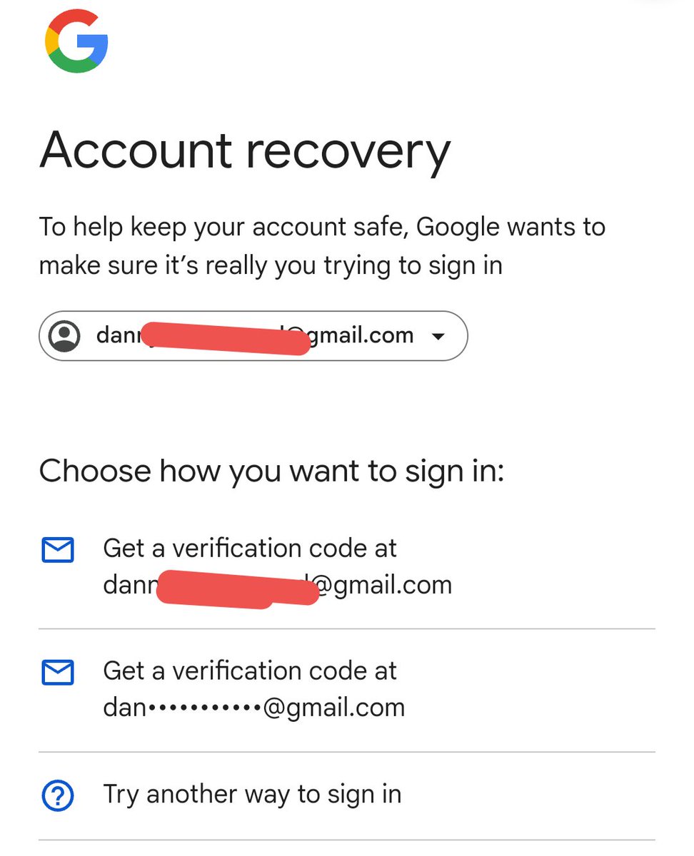 ChiTownSounds's tweet photo. Make it make sense. @Google How do I recover an account from an email sent to the account in trying to recover? All other options are not possible. Trying to recover 2 accounts. Please help. https://t.co/hepsMCzxhV