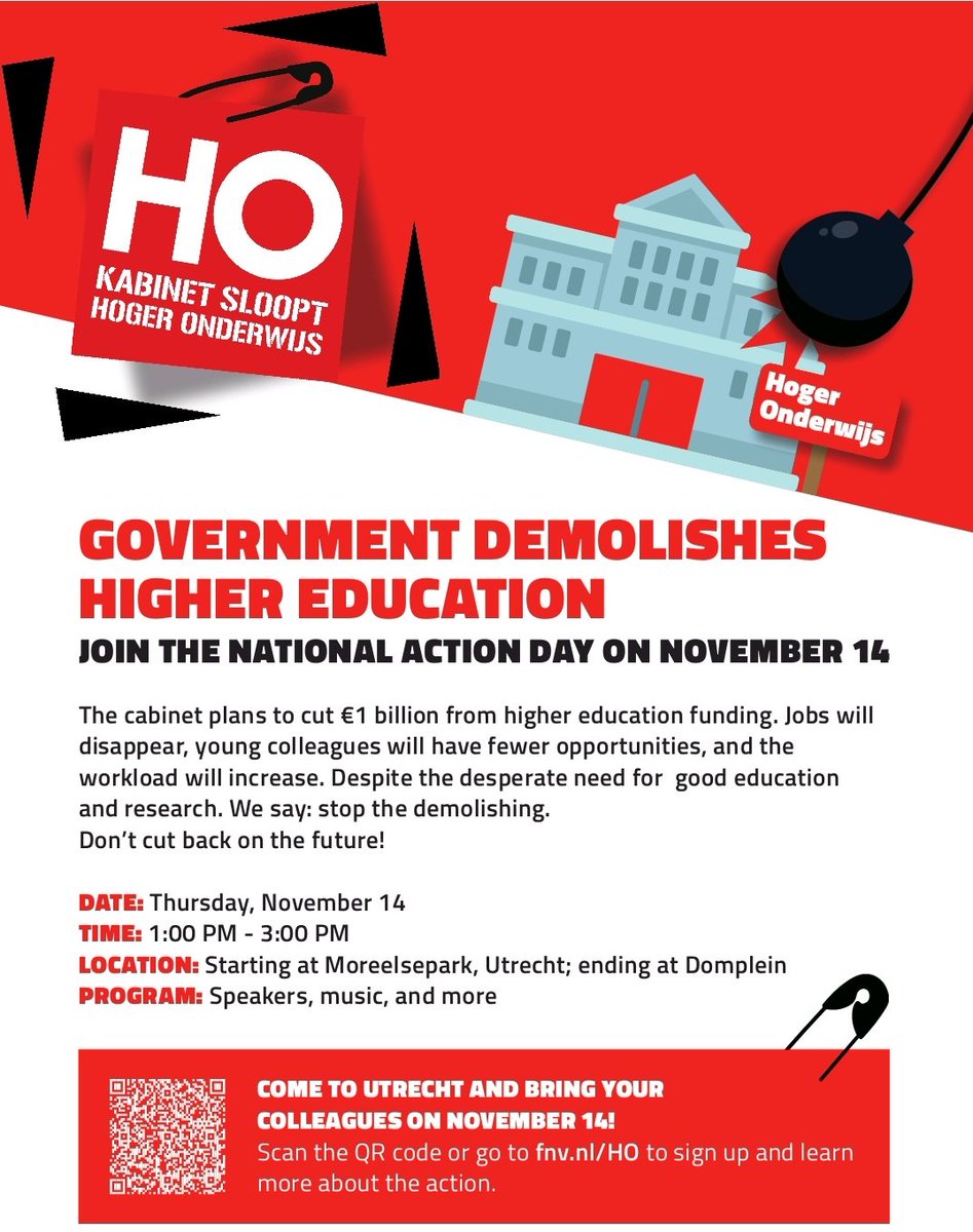 We need some more momentum: 35K of target 50K signatures in the pocket. Please RT and sign the petition &amp; even better also join this Thursday 14 november 13-15u Moreelsepark Utrecht 🟥 STOP the BUDGET CUTS on higher education in 🇳🇱 🟥 campagnes.degoedezaak.org/campaigns/stop…
