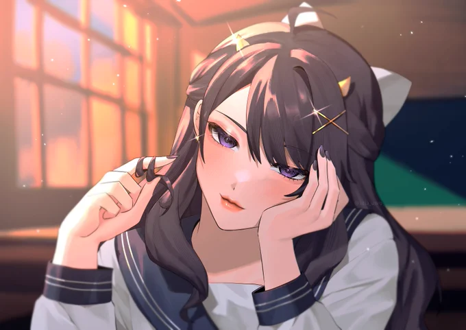 POV you woke up to Lilia watching you sleep on your desk after class was long over 