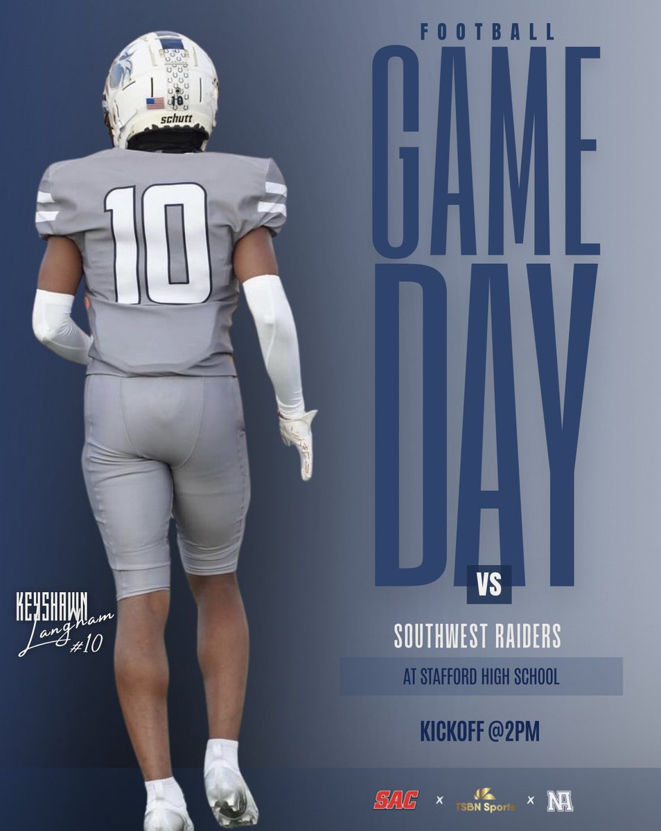 GAMEEEDAYYYY ALERT 🚨 #ForTheH 
🆚 : Southwest Raiders
📆 : 11/9/2024
⏰ : 2:00 PM
🏟️ : Stafford Stadium