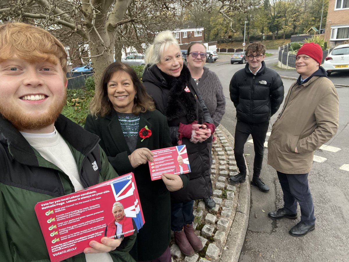 Huge thank you to <a href="/Valerie_VazMP/">Rt Hon Valerie Vaz MP</a>, <a href="/louisgill/">Louis Gill</a>, and Paul for coming over to Telford to support us on the #labourdoorstep today! 🌹

Nathalie Page will be an amazing Councillor for The Nedge, and we’re all working hard to get her over the line on Thursday 🗳️