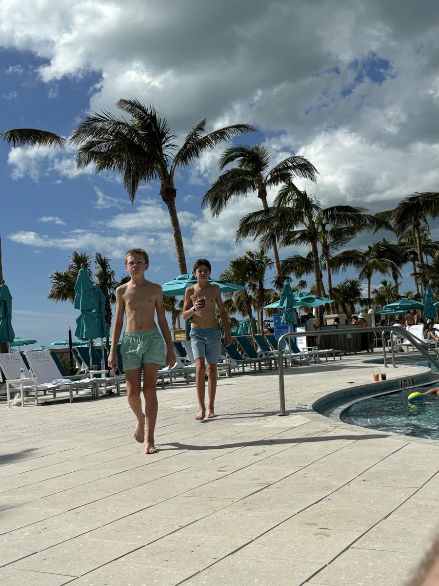 Blues brothers patrolling the pool!
