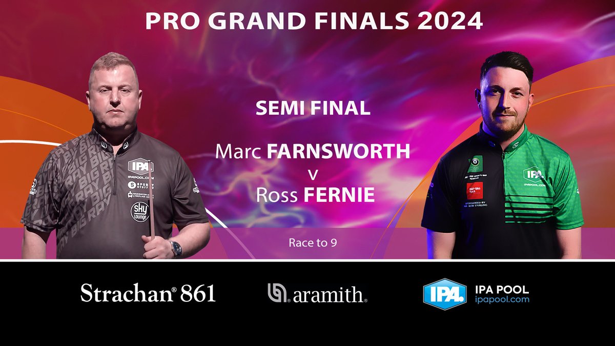 𝗪𝗘 𝗔𝗥𝗘 𝗗𝗢𝗪𝗡 𝗧𝗢 𝗧𝗛𝗘 𝗦𝗘𝗠𝗜 𝗙𝗜𝗡𝗔𝗟𝗦

WHAT.A.LINE.UP 

Boyle plays the winner of Dunster/I'Anson in the second semi....

First up though is Farnsworth v Fernie

This is why we love pool for days like this

LIVE from 7pm at youtube.com/watch?v=Uao-EM…