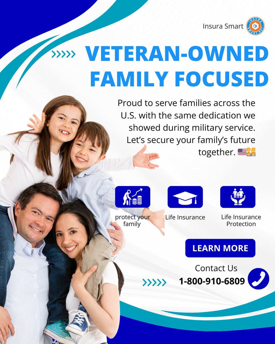 Insurasmartnet's tweet image. Proud to serve families across the U.S. with the same dedication we showed during military service. Let’s secure your family’s future together. 📷
#insurance #fyptwitter #lifeinsurance #USA #trending #protectyourfamily #financialsecurity #insurasmart #familyprotection