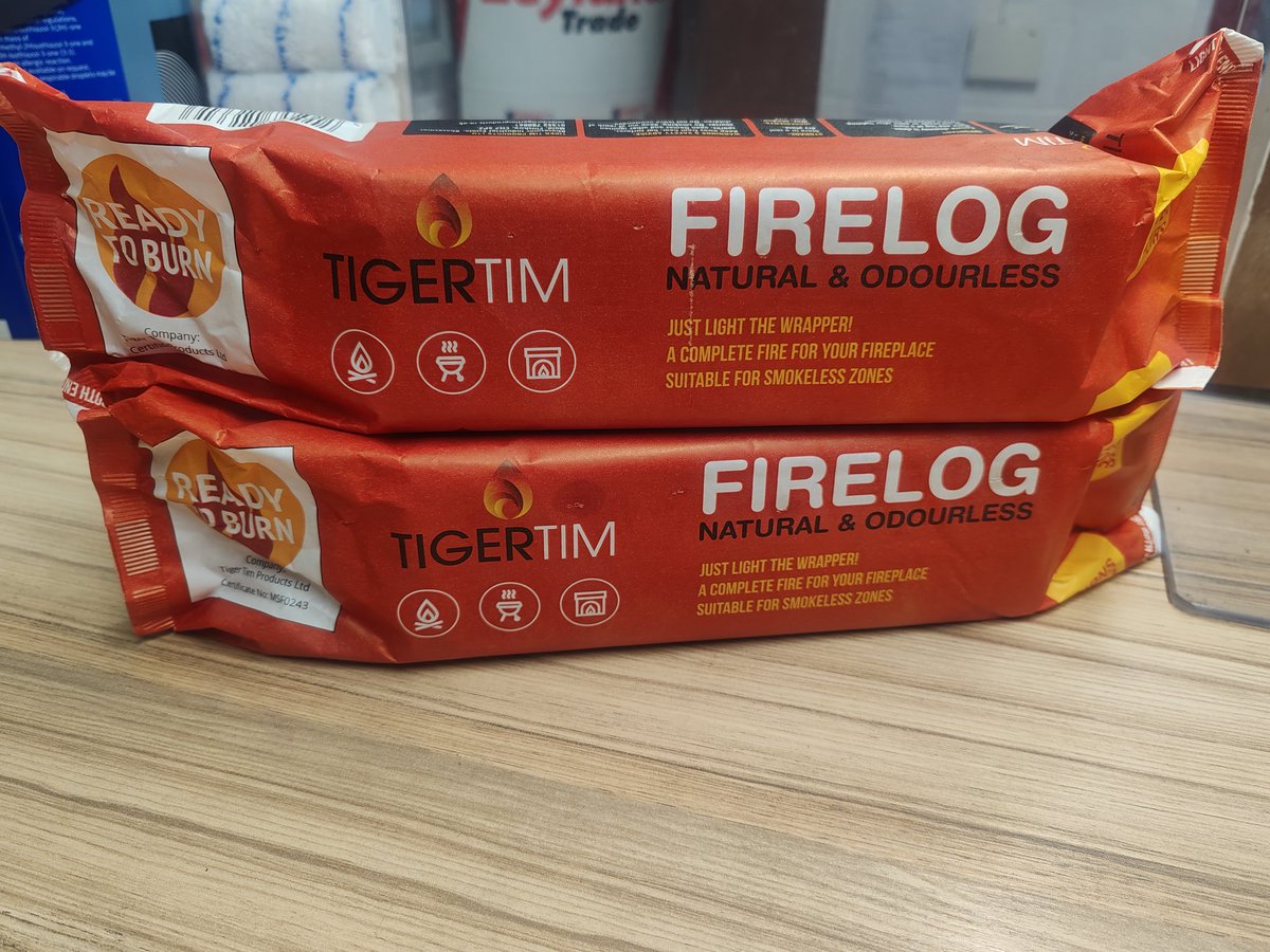 Decoright_Flint's tweet photo. NEW IN 👀 TigerTim  Firelogs 🔥 1.1 KG, 3 hour burn, individual price £2.50 or case of 10 is £20.  WHILE STOCKS LAST 💫 #log #fire #Flintshire https://t.co/6acm3c2UZn