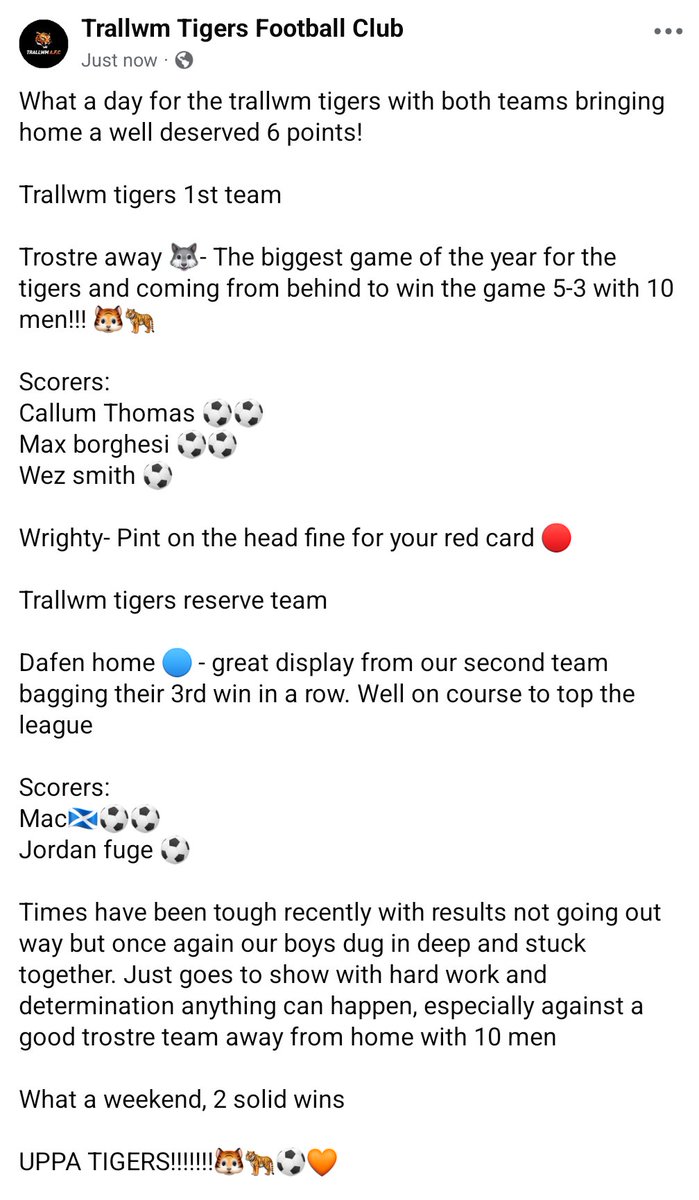 Trallwm AFC (@trallwmtigersfc) on Twitter photo 