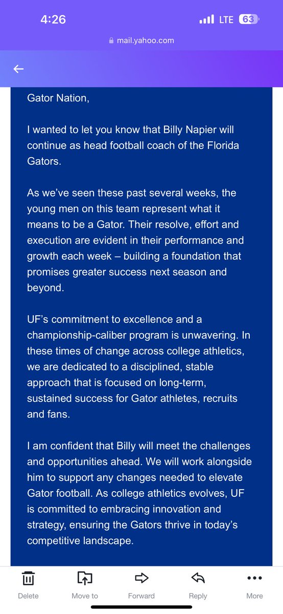 Everyone needs to tag <a href="/FloridaGators/">Florida Gators</a> with a screen shot of the letter and todays final score ! This is an embarrassment #firebilly #gators