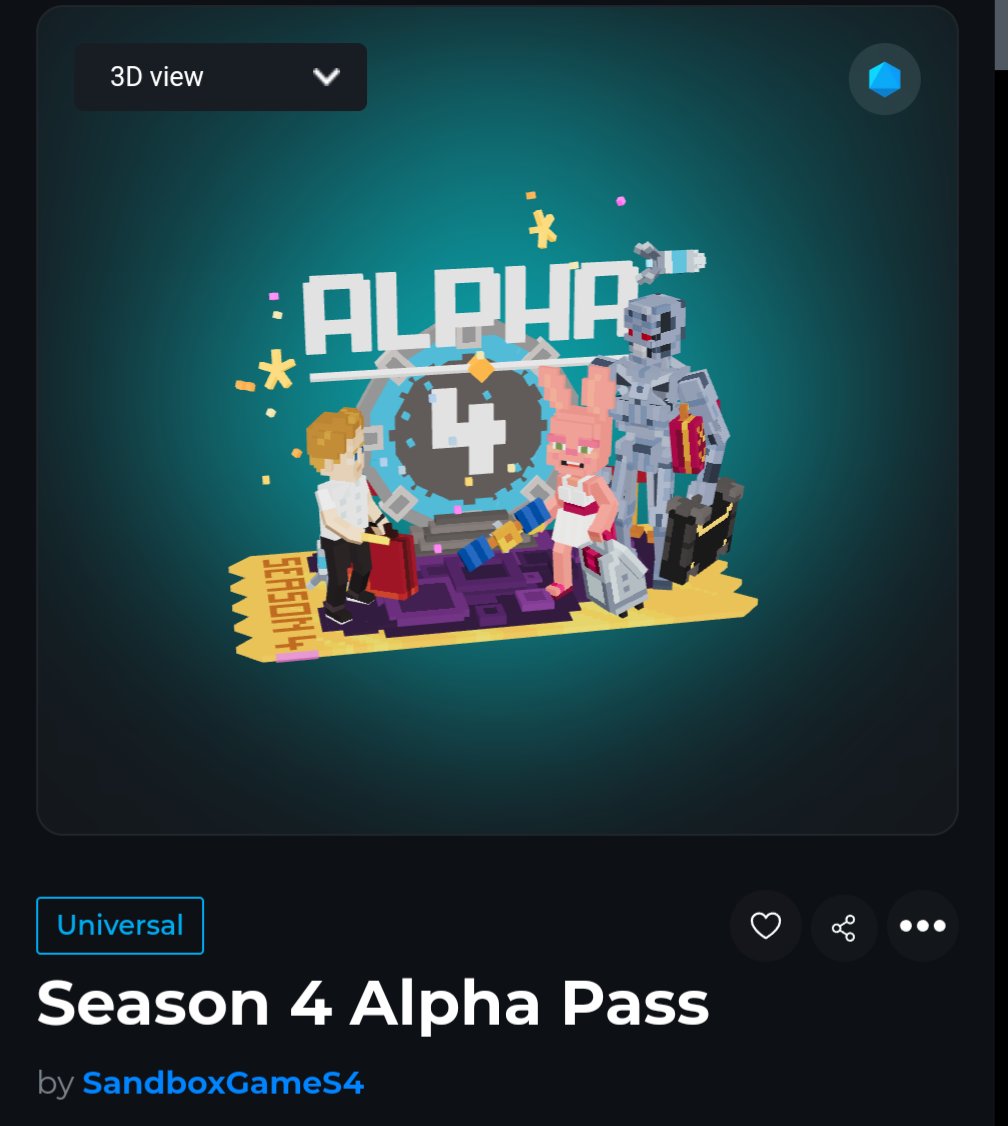 Got an extra Alpha Season 4 pass for <a href="/TheSandboxGame/">The Sandbox</a> 👾
Who needs one? 
You know the drill 👇
💛
🔁
🗨️ 
You have 24 hrs 
✨🧙‍♂️✨