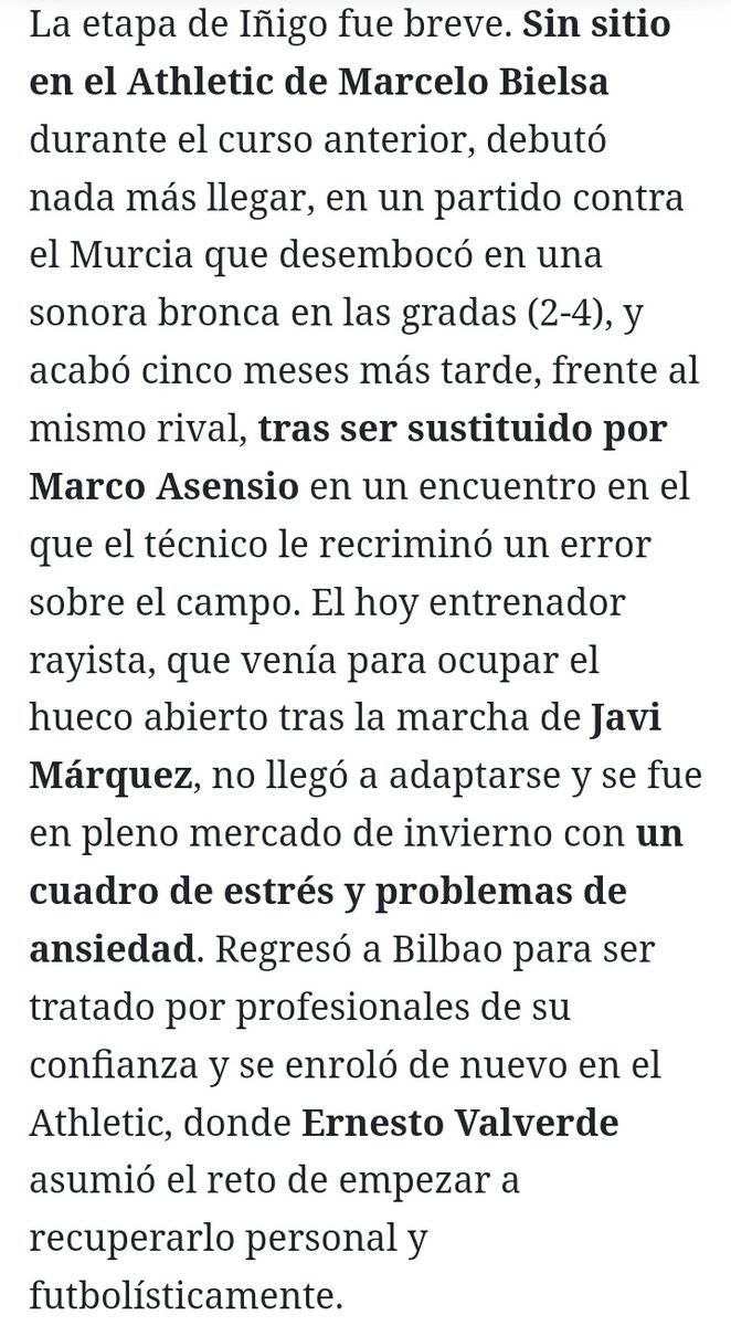 Hace 10 años Íñigo Pérez, fue cedido al Mallorca y regresó al Athletic donde fue baja por un cuadro de estrés y problemas de ansiedad porque el técnico le recriminó un error. Hoy como técnico le hace lo mismo que le hicieron a él, pero esta vez a un crack como James Rodríguez.
