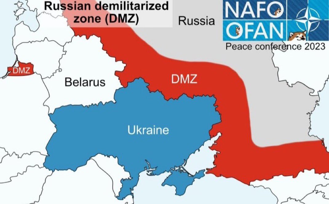 Trump and his maniac friend Elon want a DMZ for Ukraine. Ok this could work.