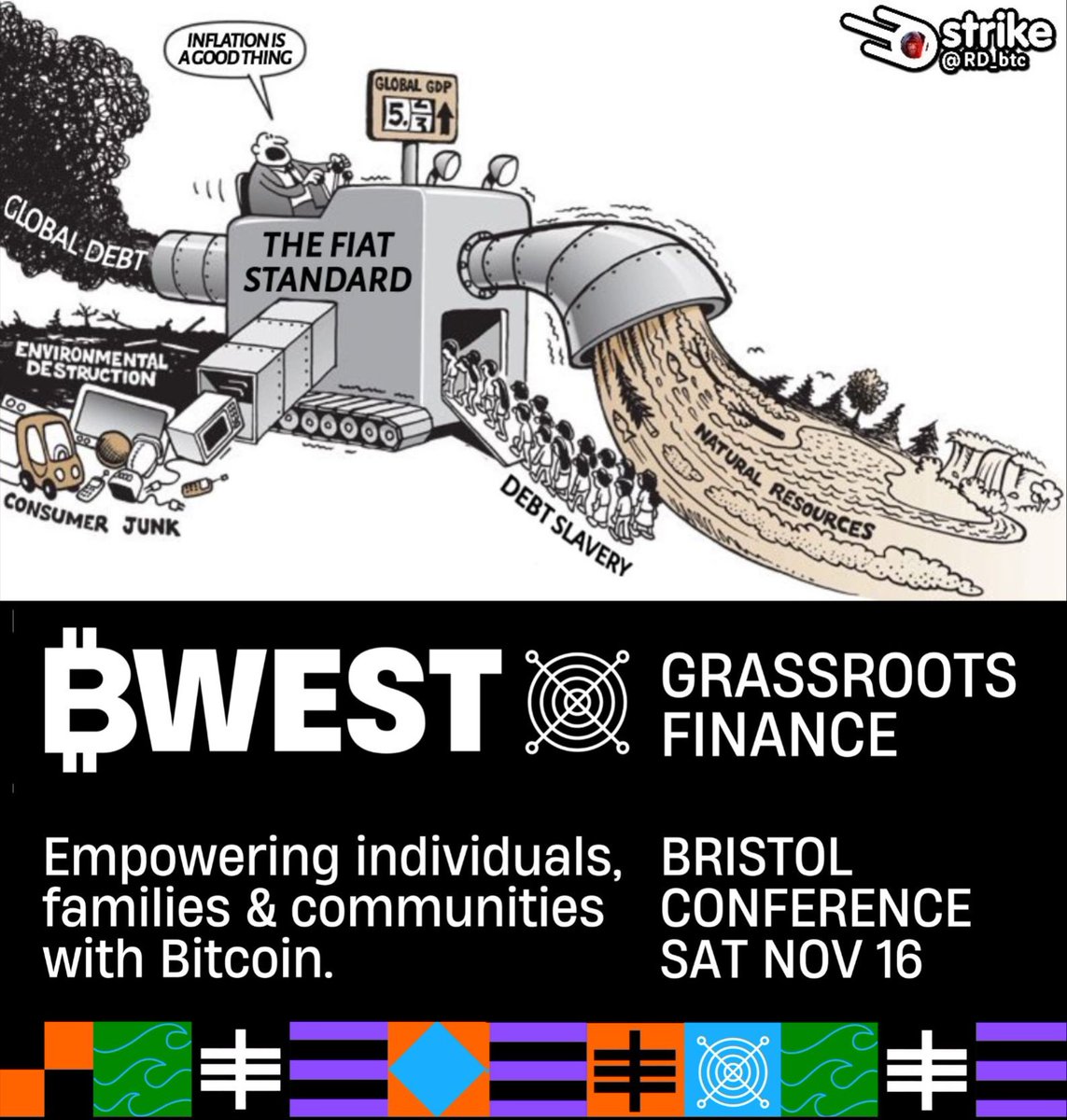 BITCOIN BRISTOL (@bitcoinbrs) on Twitter photo BITCOIN WEST CONFERENCE
BRISTOL, SAT NOV 16th
£20 via Eventbrite or sats to bristol@minibits.cash with npub/email as reference.
eventbrite.com/e/bitcoin-west… BITCOIN WEST CONFERENCE
BRISTOL, SAT NOV 16th
£20 via Eventbrite or sats to bristol@minibits.cash with npub/email as reference.
eventbrite.com/e/bitcoin-west…