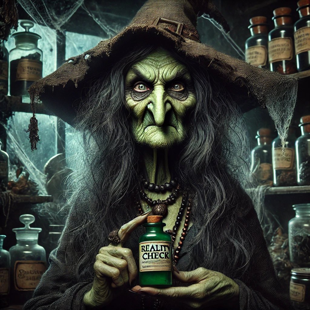 Life's Reality Check: People say, 'Good things come to those who wait.' Well, I’ve waited… and all I got was a front-row seat to bullshit. Here’s my advice: grab a potion, brace yourself, and lower those expectations.
- Gerty the Witch