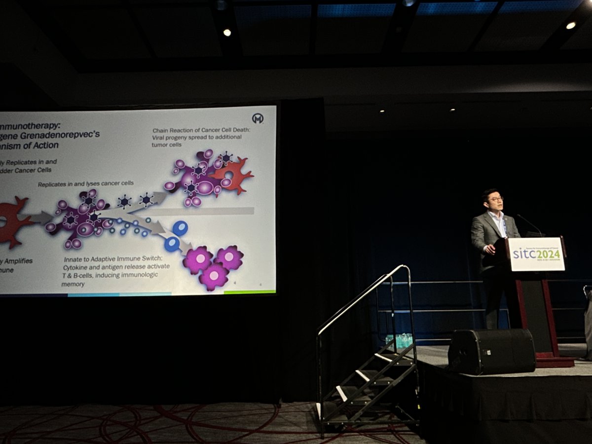 During #SITC24 Moffitt’s Roger Li, MD (<a href="/UrogerliMD/">Roger Li</a>) discusses the combination of oncolytic virotherapy and nivolumab (C+N) as a therapy for cisplatin-ineligible muscle-invasive bladder cancer (MIBC). #MoffittSITC24 <a href="/sitcancer/">Society for Immunotherapy of Cancer</a> 

➡️ Combination neoadjuvant treatment using Creto +