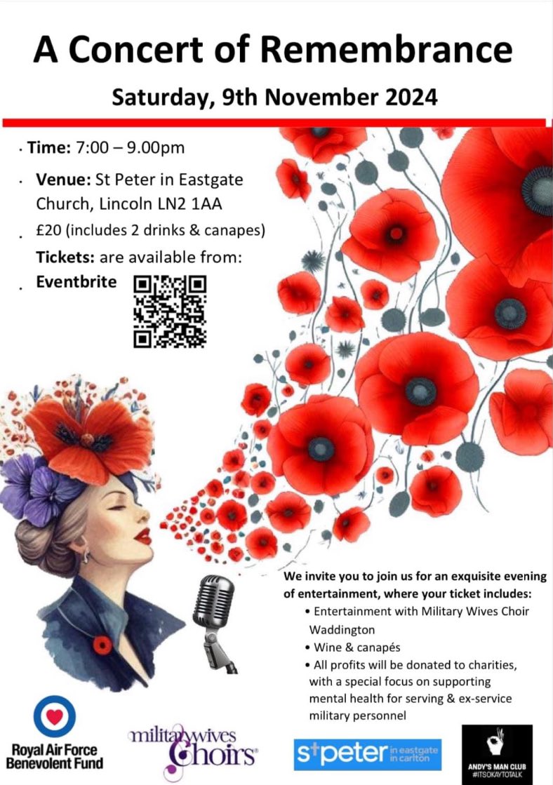 Today is the day we are performing at A Concert of Remembrance. We are honoured to do this performance and thank everyone who comes along in support.
#strongertogether #militarywiveschoirs #remembrance