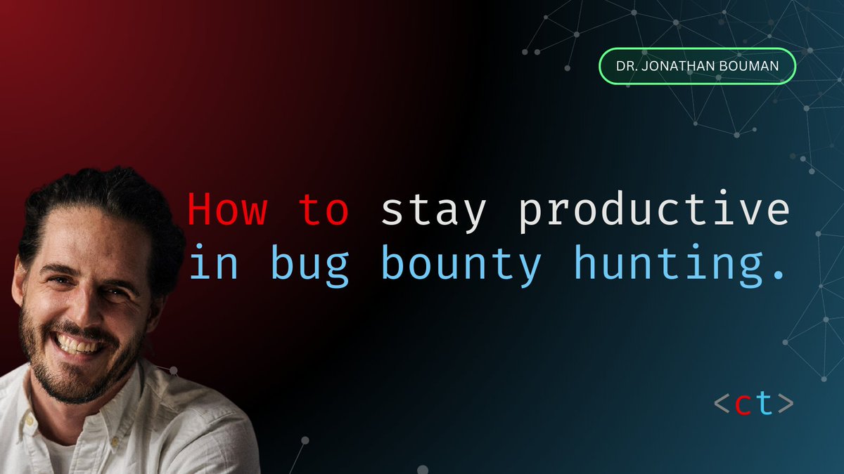 Critical Thinking - Bug Bounty Podcast (@ctbbpodcast) on Twitter photo If you're looking for long term bug bounty tips, <a href="/JonathanBouman/">Jonathan Bouman</a> is your man.
He's been hacking Amazon (almost exclusively) for more than 6 years!
Here's how he stays productive: If you're looking for long term bug bounty tips, <a href="/JonathanBouman/">Jonathan Bouman</a> is your man.
He's been hacking Amazon (almost exclusively) for more than 6 years!
Here's how he stays productive: