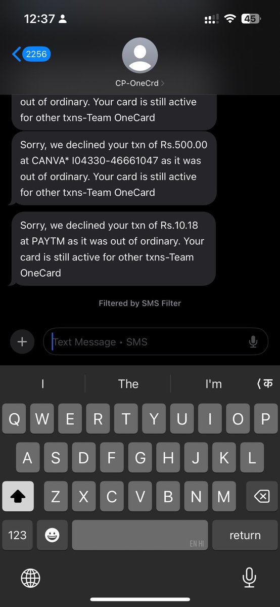 shivamvlog's tweet photo. Transaction is verified but not able to process my payment @OneCardHelp @GetOneCardIN 
Again facing this issue not able to make transaction and they are saying you do do it on other txns but when it’s come to other its not working . @OneCardHelp why ? https://t.co/CpmKoDqunr